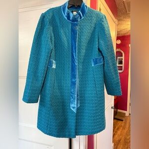 Elegant Teal with Velvet Women's Coat NEW